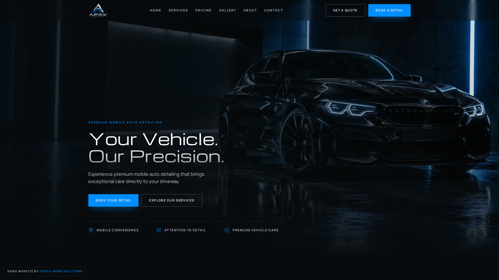 Apex Auto Detailing website preview
